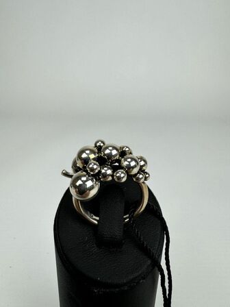 Georg Jensen Moonlight Grapes oxideret sølv ring - str. 53