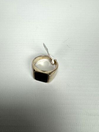 Sølv ring med sort onyx - str. 62