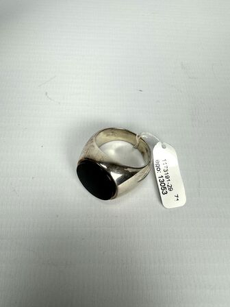 Sølv ring med sort onyx - str. 60