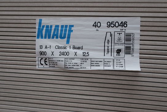 40 stk. gipsplader KNAUF 13 A-1 Classic 1 Board