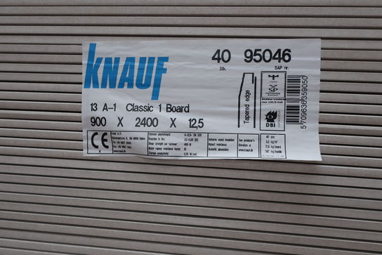 40 stk. gipsplader KNAUF 13 A-1 Classic 1 Board