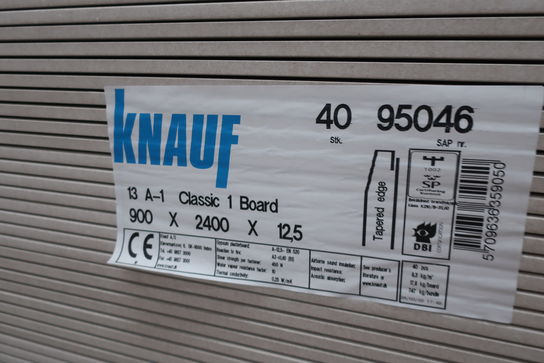 40 stk. gipsplader KNAUF 13 A-1 Classic 1 Board