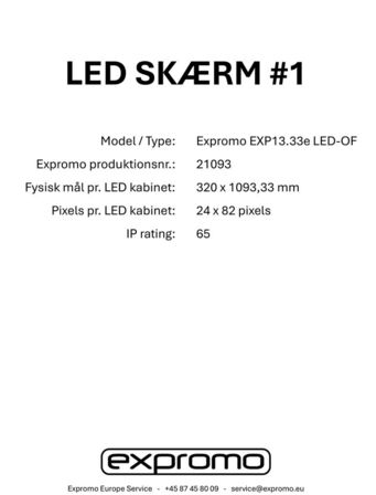 96 stk. LED skærme (33 m²) EXPROMO EXP13.33e LED-OF