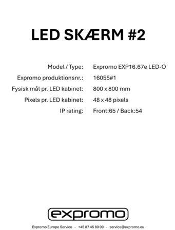 91 stk. LED skærme (58 m²) EXPROMO EXP16.67e LED-O