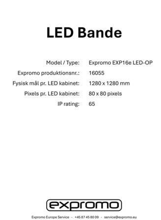 126 stk. LED bandepaneler EXPROMO EXP16e LED-OP