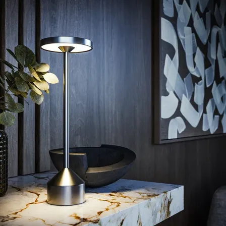 Opladelig bordlampe LIGHTS COPENHAGEN Stockholm SØLV