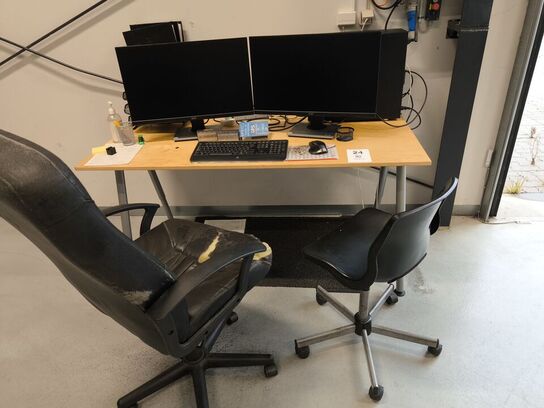 Skrivebord inkl. indhold