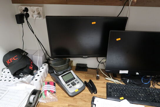 Computerskærme SAMSUNG m.fl. samt computer HP MP9 m.m.