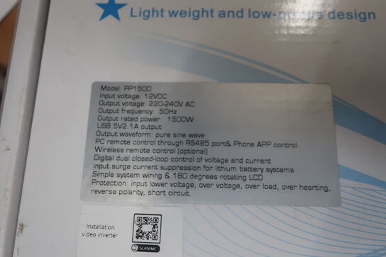 Inverter PURE SINE WAVE DC/AC PP 1500W