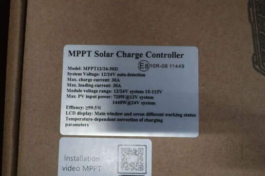 8 stk. chargecontroller GREEN ENERGY MPPT12/24-50D