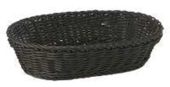 8 stk. Brødkurv plast sort B320 x D230 x H70 mm Oval