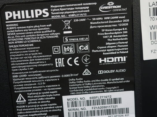 SmartTV PHILIPS 65" 65BFL2114/12