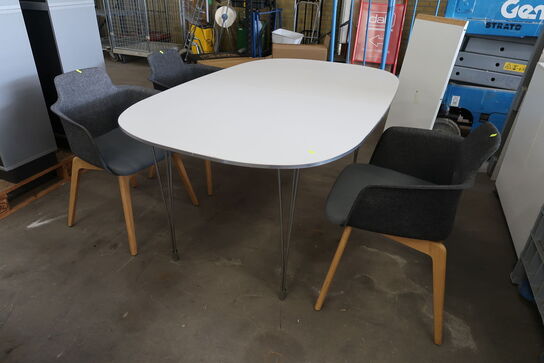 Dining table 160x100cm with 3 chairs