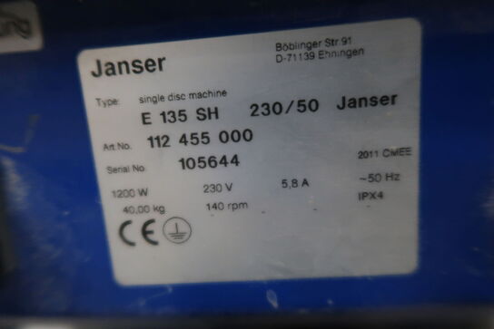 Gulvplejemaskine JANSER E 135 SH