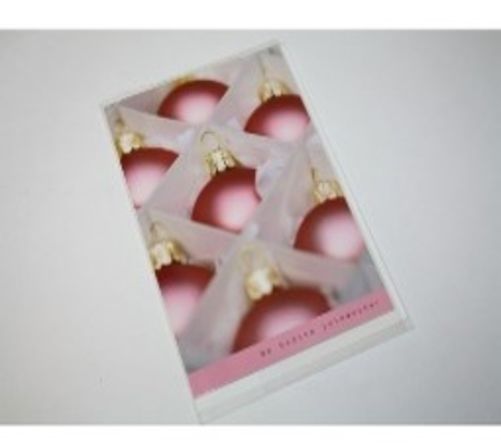 120 stk. Kort 1/1 julekort Pink glaskugler, Vejl. pris 12,95