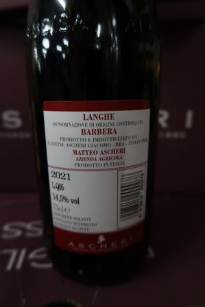 12 flasker italiensk rødvin ASCHERI Langhe Barbera Fontanelle 2021