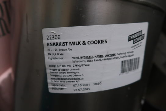 1 fustage Anarkist Milk & Cookies - 20 liter