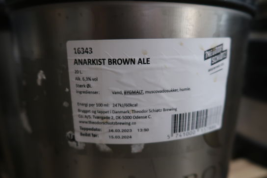 1 fustage Anarkist Brown Ale - 20 liter