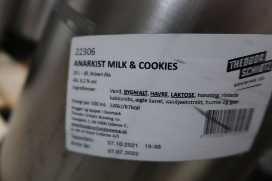 1 fustage Anarkist Milk & Cookies - 20 liter