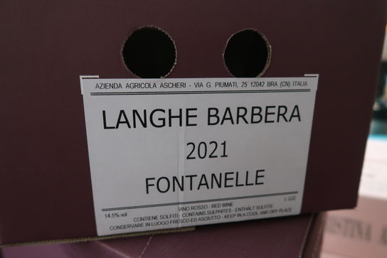 12 flasker italiensk rødvin ASCHERI Langhe Barbera Fontanelle 2021