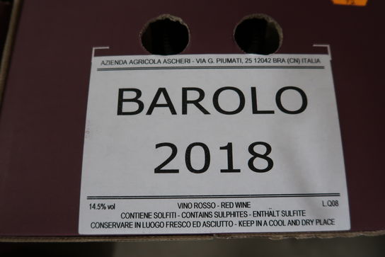 6 flasker italiensk rødvin ASHERI Barolo 2018