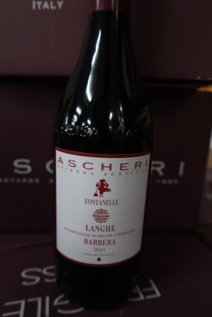 12 flasker italiensk rødvin ASCHERI Langhe Barbera Fontanelle 2021