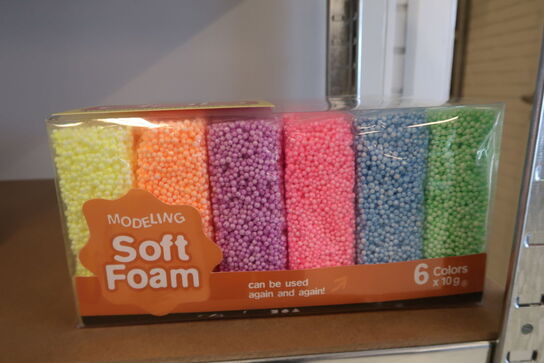 3 pk. Soft Foam, neonfarver, 6x10 g/ 1 pk.