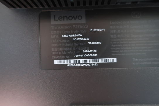 Computerskærm LENOVO ThinkVision P27h-20