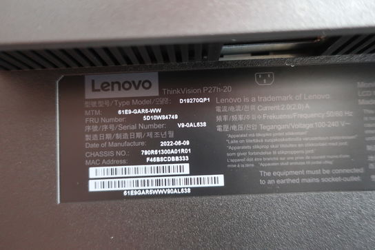 Computerskærm LENOVO ThinkVision P27h-20