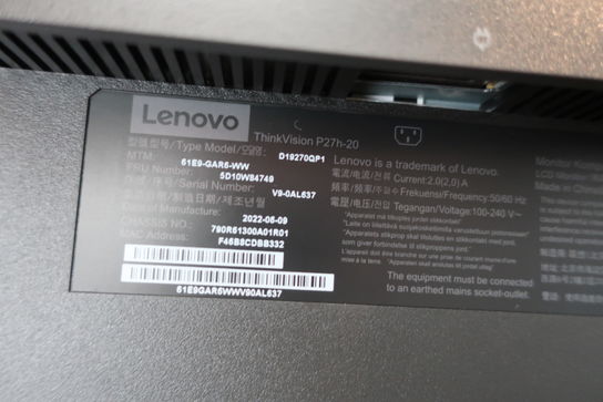 Computerskærm LENOVO ThinkVision P27h-20