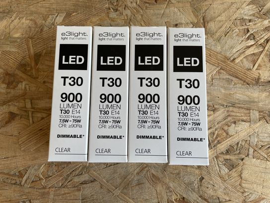 4 stk. e3light T30 E14 LED 900lm