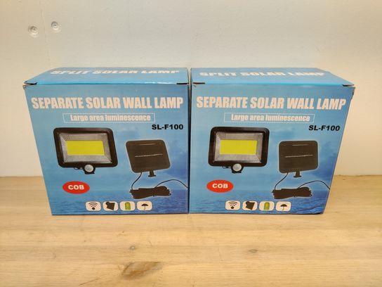 2 stk. Solarlampe med indbygget batteri og solceller. 