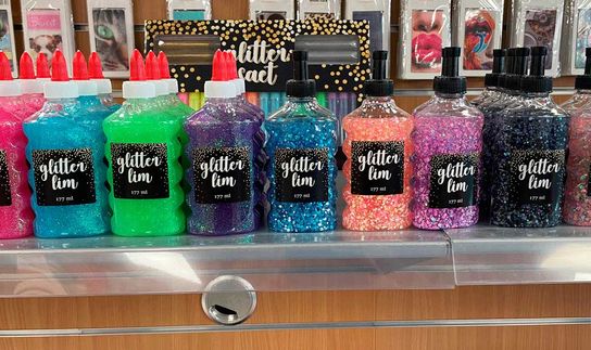 72 store flasker Glitterlim  flasker á 177ml