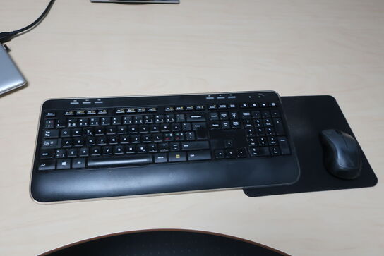 Computerskærm HP E233 med tastatur og mus