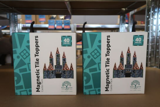 2 pk. Castle, Tile toppers, 40 dele -  Learn & Grow