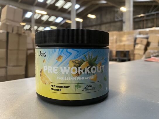 28 stk. Pre Workout med ananas - Shapenation (200 g) - GÅET PÅ DATO