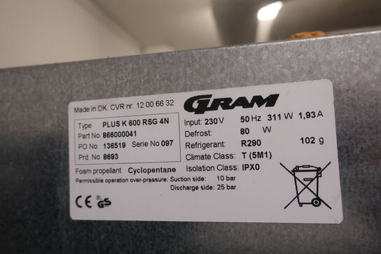 Skabsfryser GRAM PLUS F 600 RSG 4N (defekt se billeder)