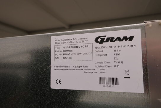 Fryseskab GRAM PLUS F 600 RSG PD BR