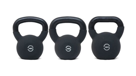 Kettlebellpakke 10kg, 12kg og 18kg