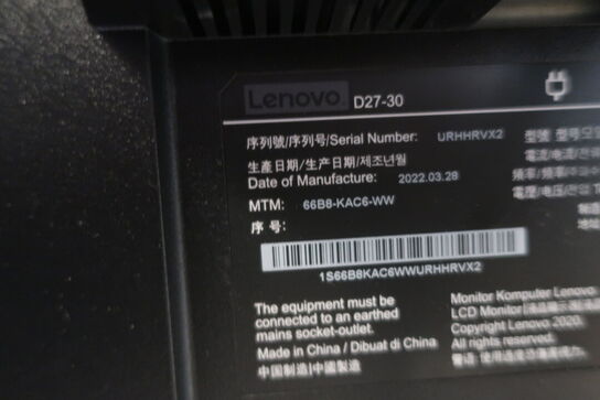 2 stk. skærme LENOVO D27-30
