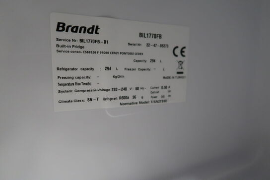 Integreret køleskab BRANDT BIL1770FB-01
