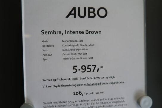 Badmøbel AUBO Sembra, Intense Brown med armatur