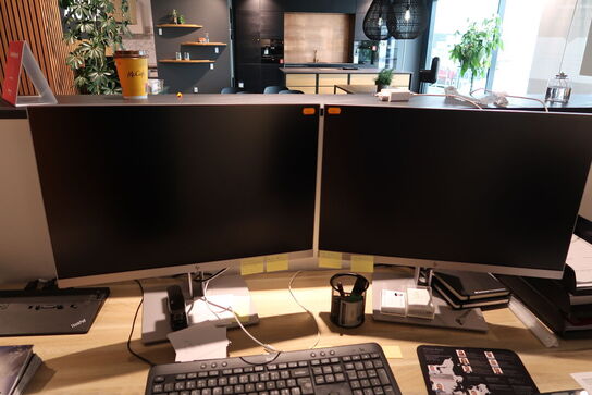 2 stk. computerskærme HP E234i med tastatur og dockingstation
