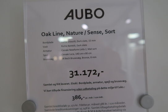 Badmøbel AUBO Oak Line, Nature / Sense, Sort med armatur