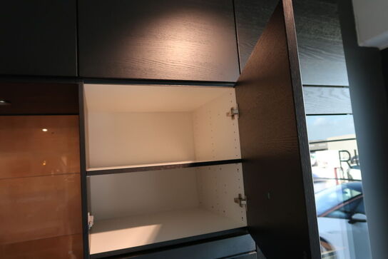 Køkken AUBO Black Oak / Oak Line, Sort med armatur uden hårdehvidevarer