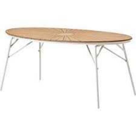 Kerteminde teak - nonwood havebord 180x90 cm, hvidt stel 