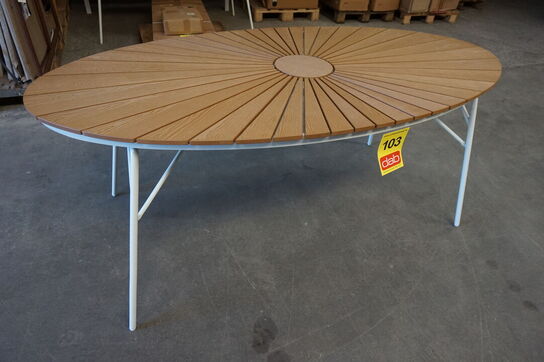 Kerteminde teak - nonwood havebord 180x90 cm, hvidt stel 