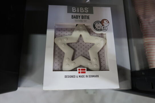 3 stk. Bibs Bitie bidering, Stjerne - ivory