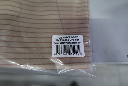 2 stk. Cloby UV Poncho – Sandy Beach/Peanut Spice – 3-5 år