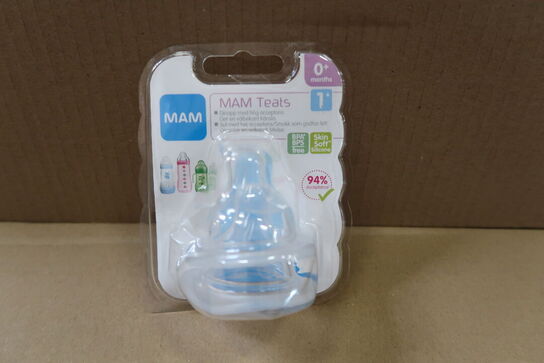 12 pk. MAM Teats 2-pak Str. 1 (0m.+) - Transparent